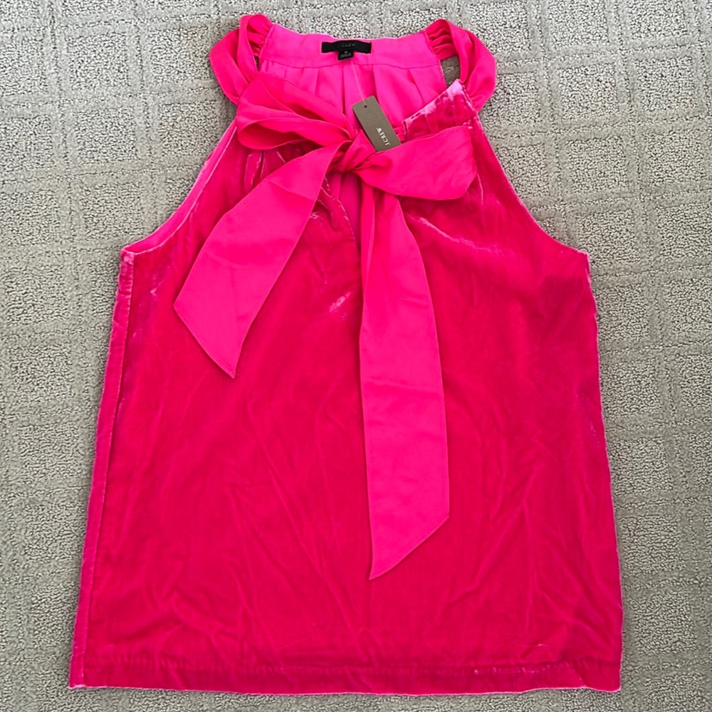 J. Crew Halter Bow Top in Velvet Pink Size S Small NWT